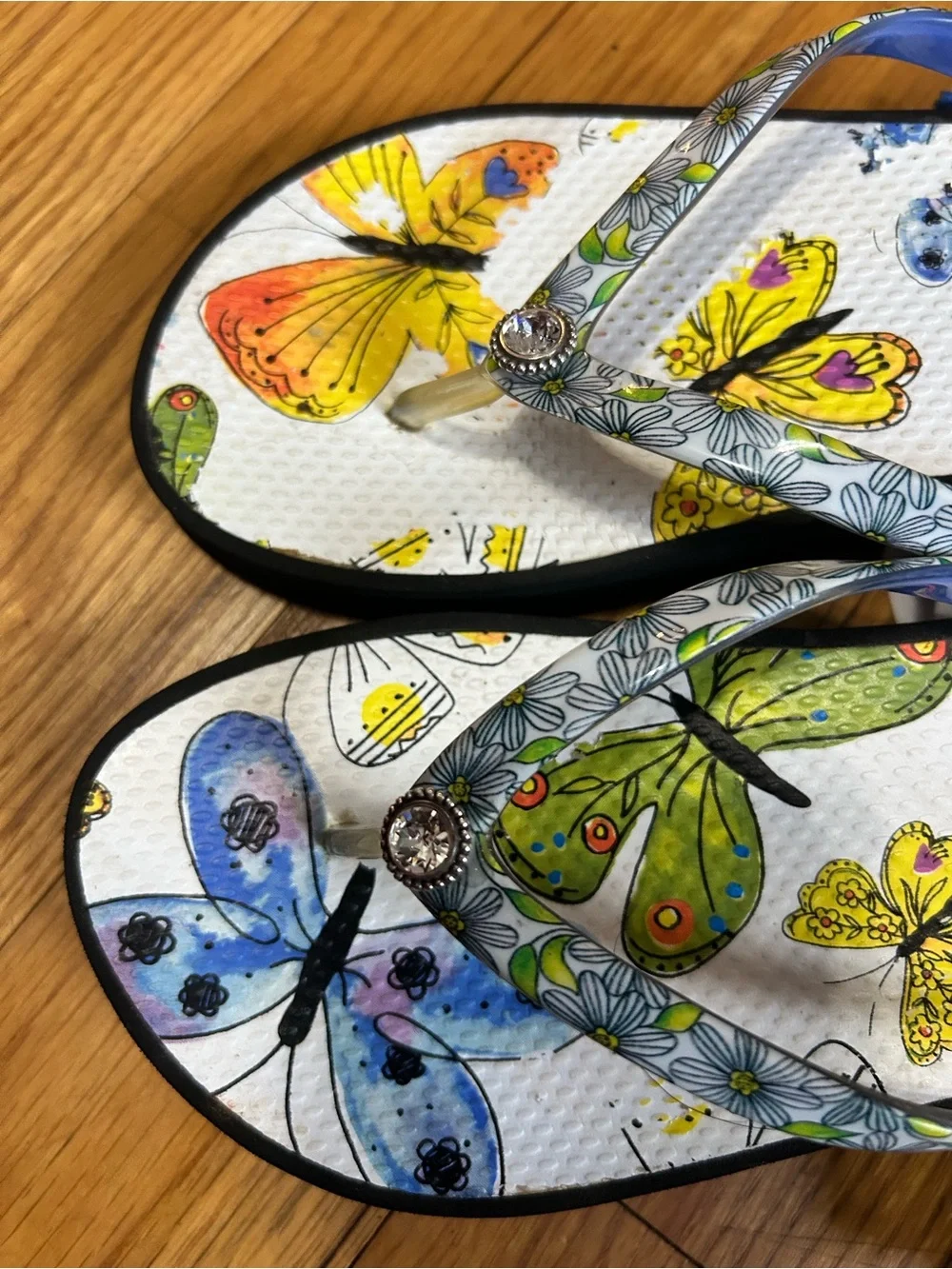 Brighton Breeze Sandals Women’s Size 7 Butterfly Floral Platform Flip Flops Wedg
